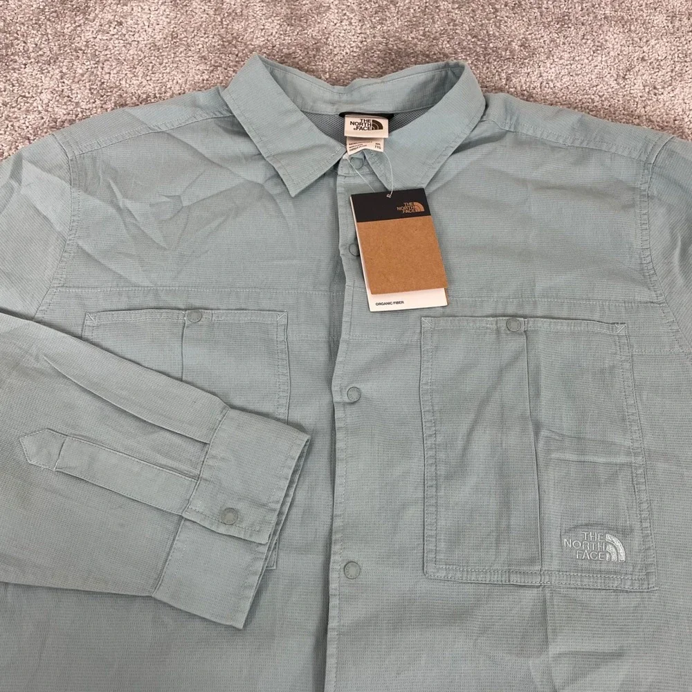 North Face Button Up Shirt Mens XXL Vented Pockets Utility Lightweight Travel